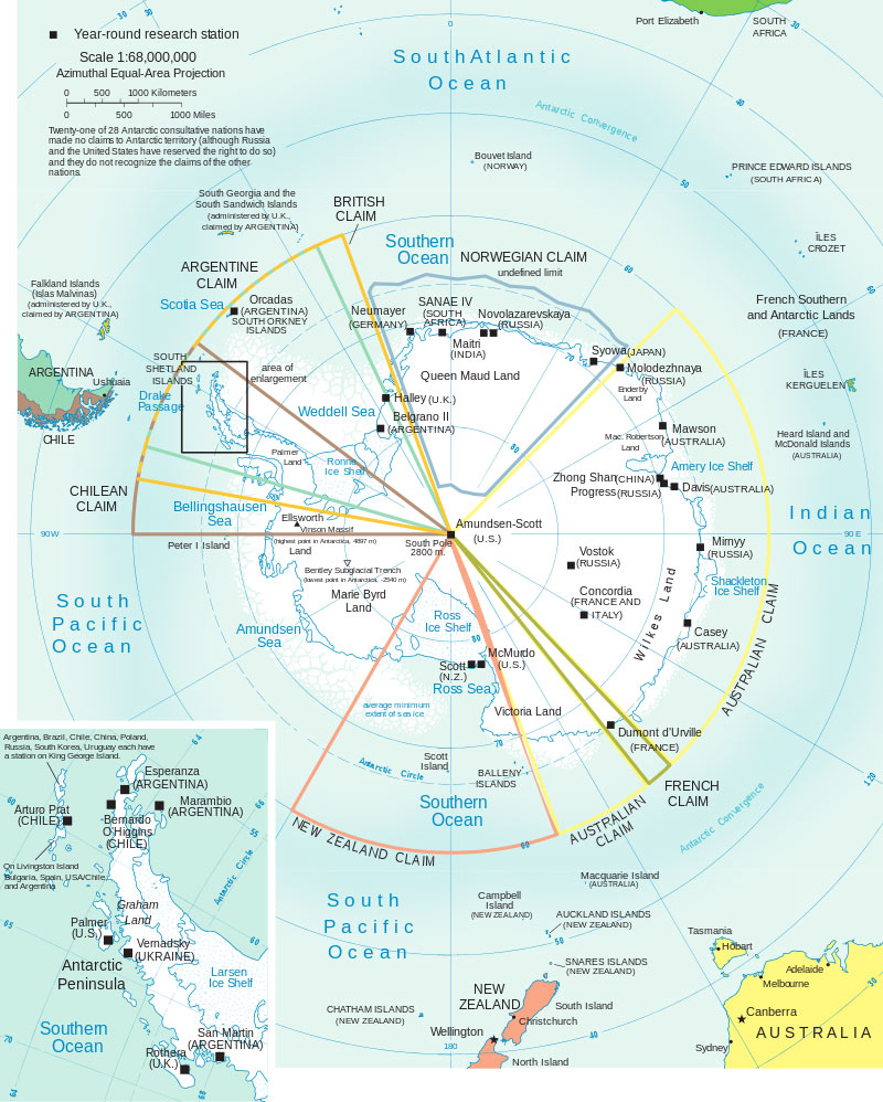 Территориальные претензии на Антарктику.
