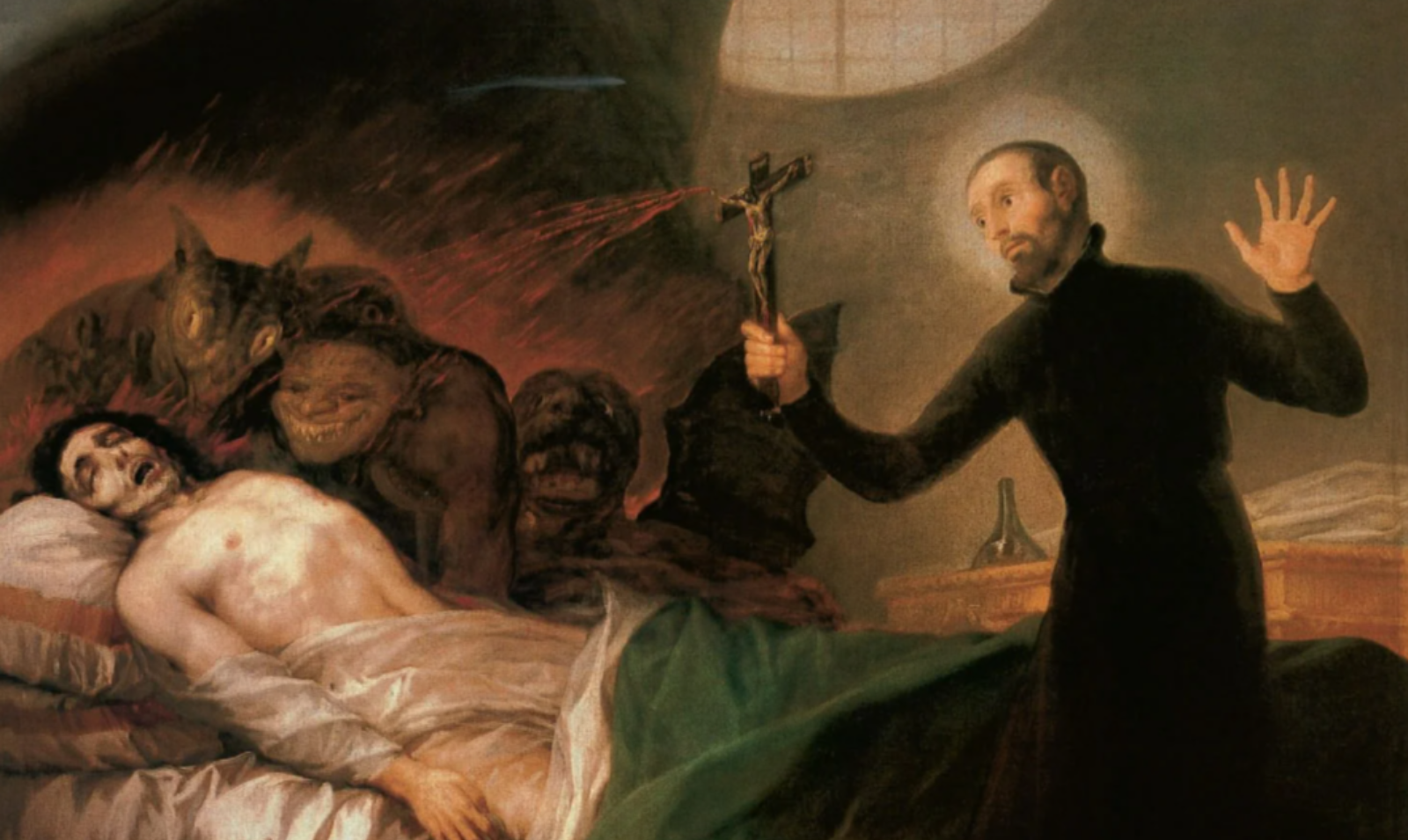 Святой Франсиско Борджа проводит обряд экзорцизма. Картина Франсиско Гойи.