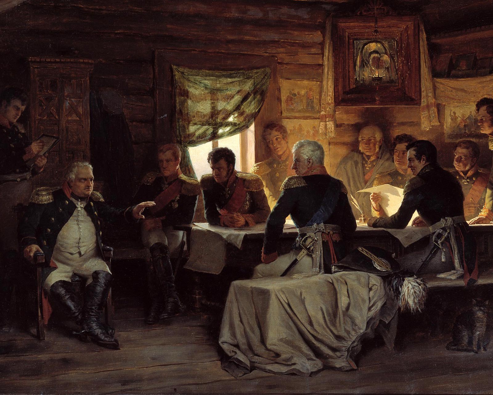 «Военный совет в Филях», 1880 г. А.Д. Кившенко.