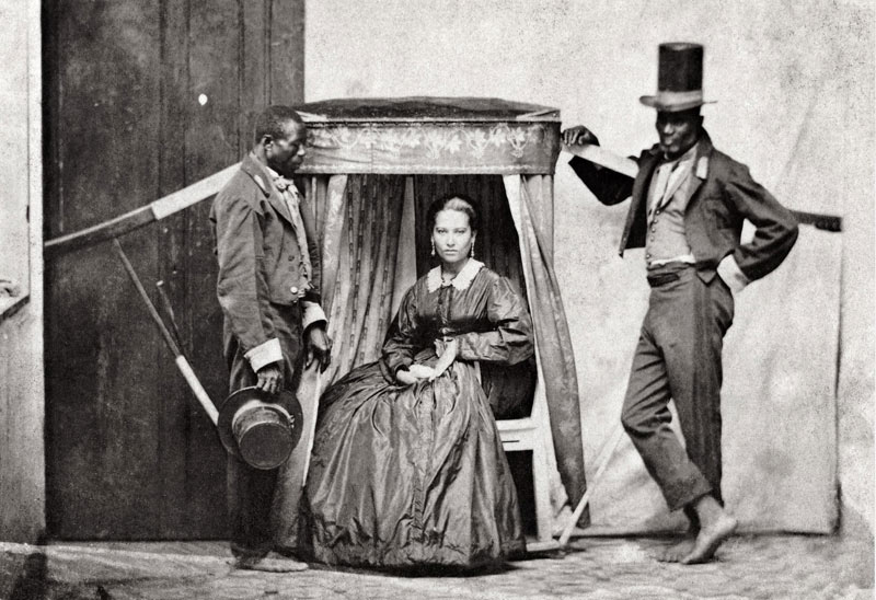 Дама с рабами, Бразилия, фото 1860-х.