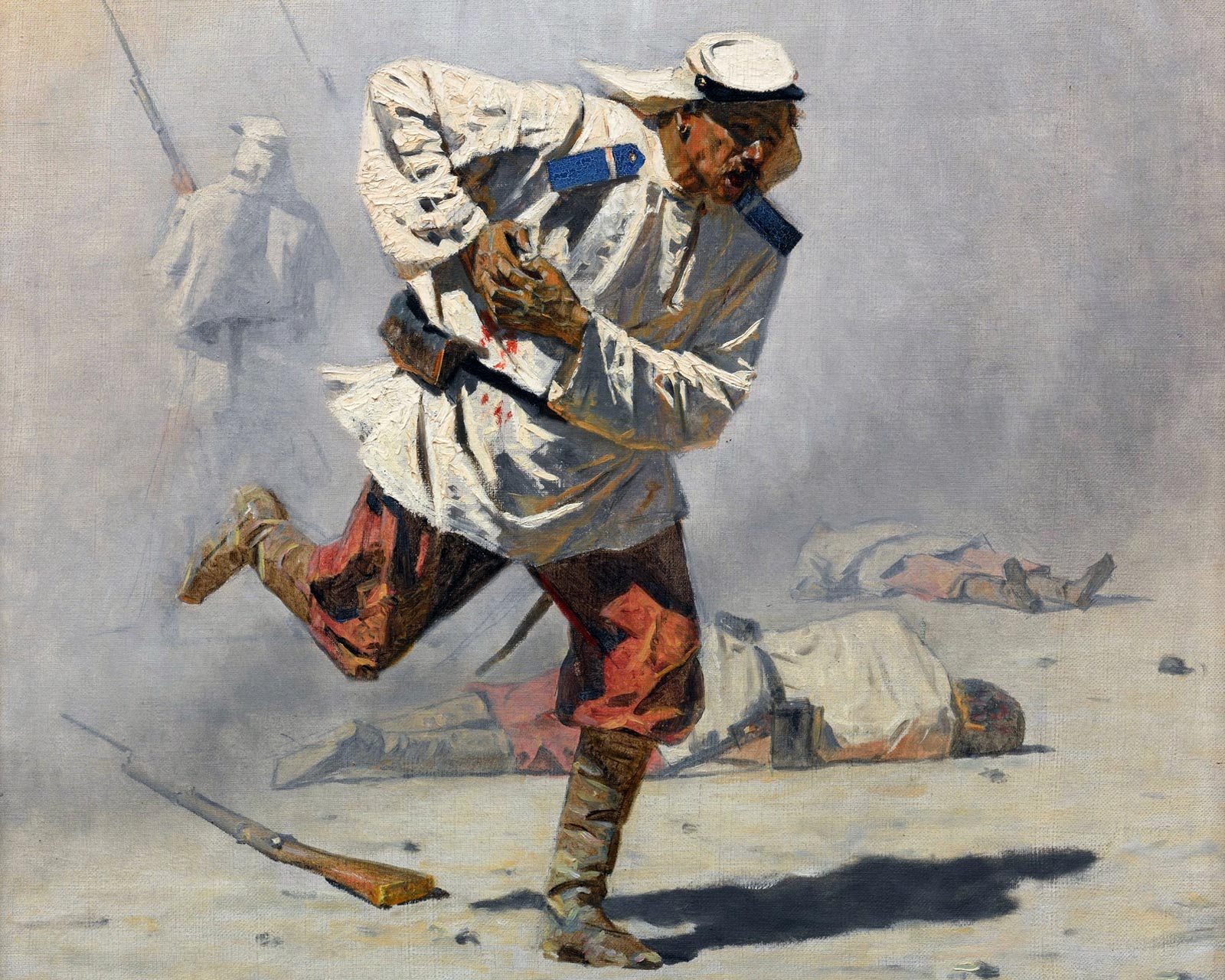«Смертельно раненный», 1873 г. Василий Верещагин.
