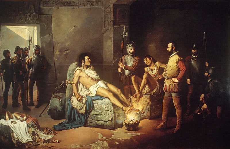 Пытка вождя ацтеков Куаутемока.