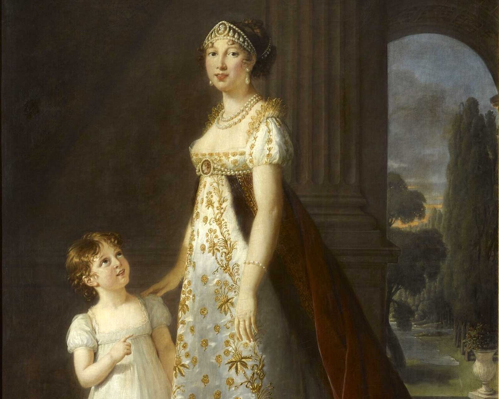 Каролина Бонапарт вместе с дочерью, 1807 г. Мари Виже-Лебрён.