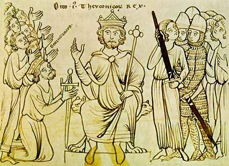 Оттон I после победы над Беренгаром, изображение XIII в.