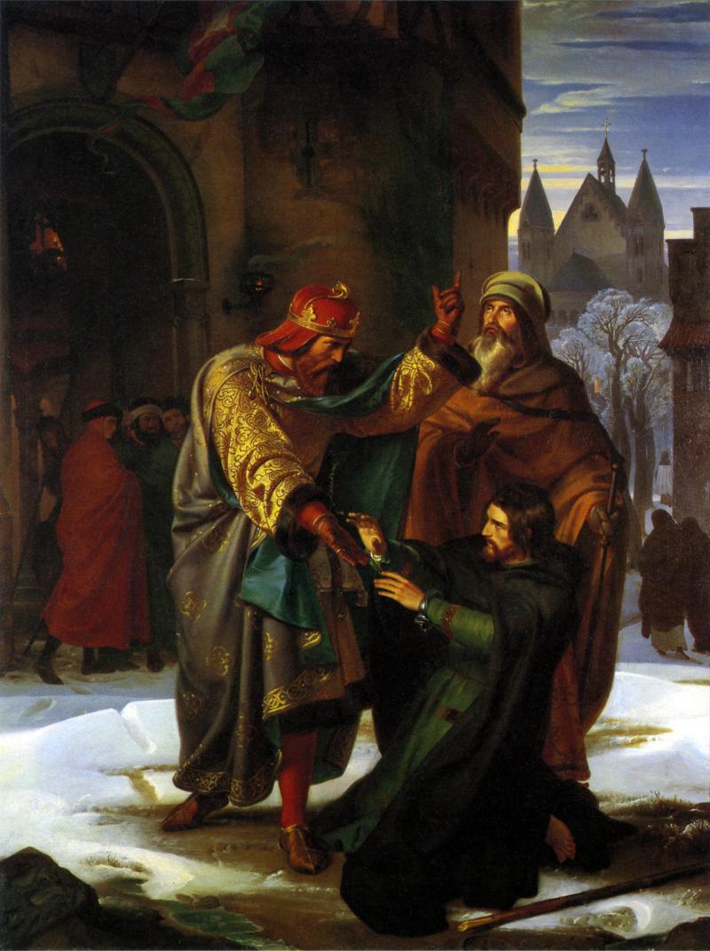 Примирение Оттона Великого с его братом Генрихом. Изображение Альфреда Ретеля.