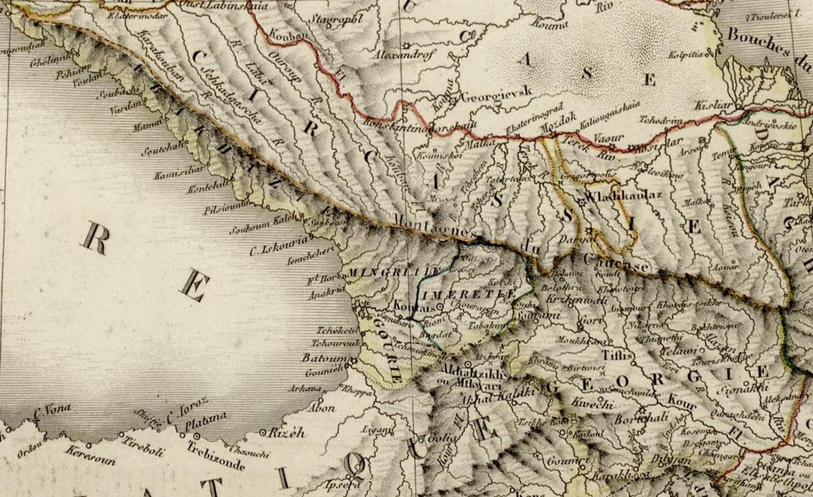 Карта Кавказа, 1824 г. 