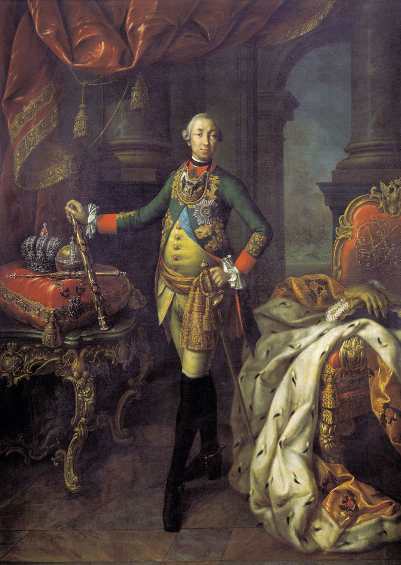 Петр III в мундире Преображенского полка, 1762 год.