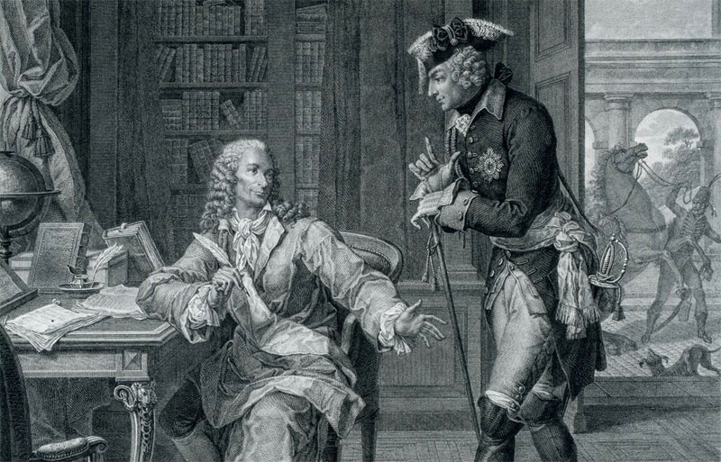 Фридрих Великий и Вольтер, около 1800 года.