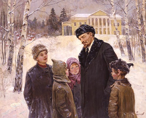1 Ленин с детьми в Горках. Худ. Владимир Гусев 1985.jpg