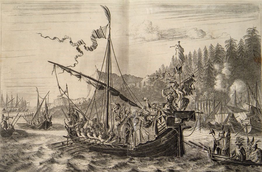 Фото 4. Стенька Разин бросает персидскую принцессу в Волгу. Гравюра из книги Яна Стрейса изданной в Амстердаме 1681.jpg