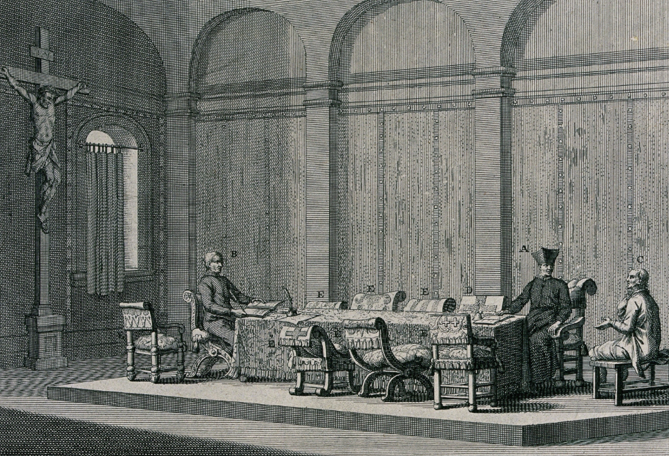Бернард Пикар. Допросная комната Испанской инквизиции. 1722 год