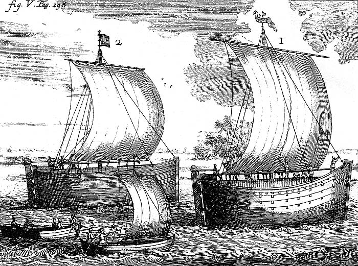 Фото 1. Бусы (высокобортные) и струги на Каспийском море. Из книги Н. Витсена Северная и Восточная Татария (Амстердам 1692).jpg Фото 1. Бусы (высокобортные) и струги на Каспийском море. Из книги Н. Витсена Северная и Восточная Татария (Амстердам 1692).jpg