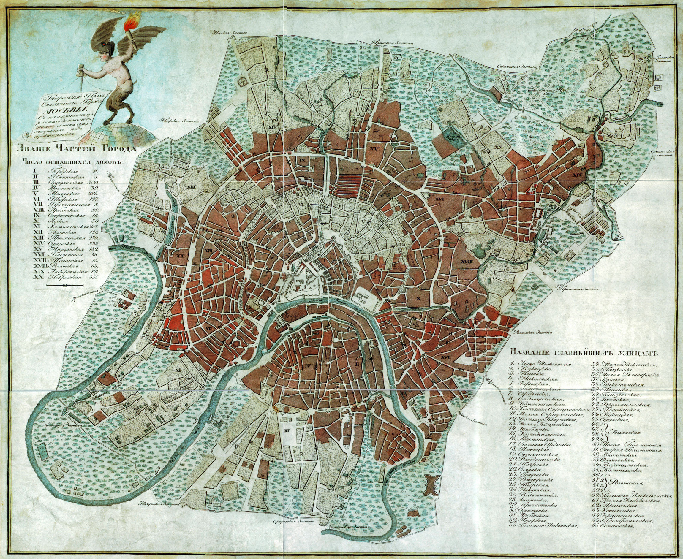План Москвы 1813 года из книги Булгакова (красным обозначена выгоревшая часть) .jpg