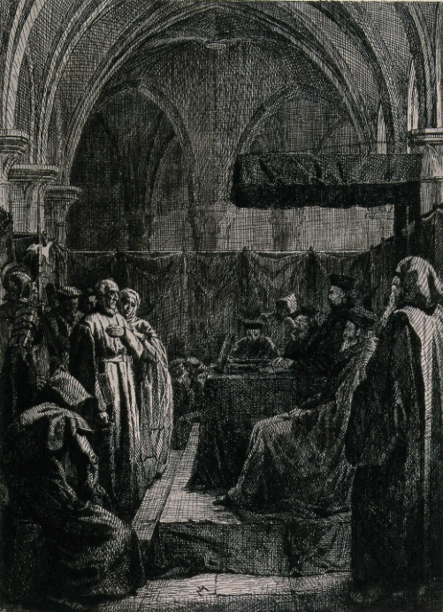 Эдуар Моиз. Обвиняемые еретики стоят перед судом испанской инквизиции в Севилье
