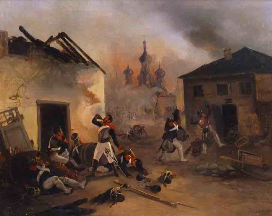 Неизвестныи художник Французы в Москве Музеи-панорама Бородинская битва.jpg