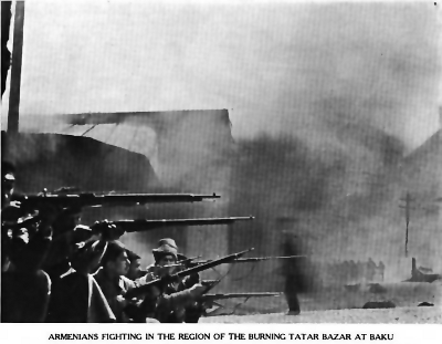 Вооруженные армяне в раионе сожженного азербаиджанского (татарского по тогдашнеи терминологии) базара. Баку март 1918.png