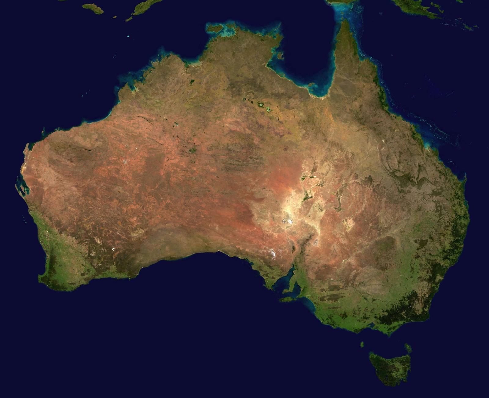 Снимок Австралии из космоса.