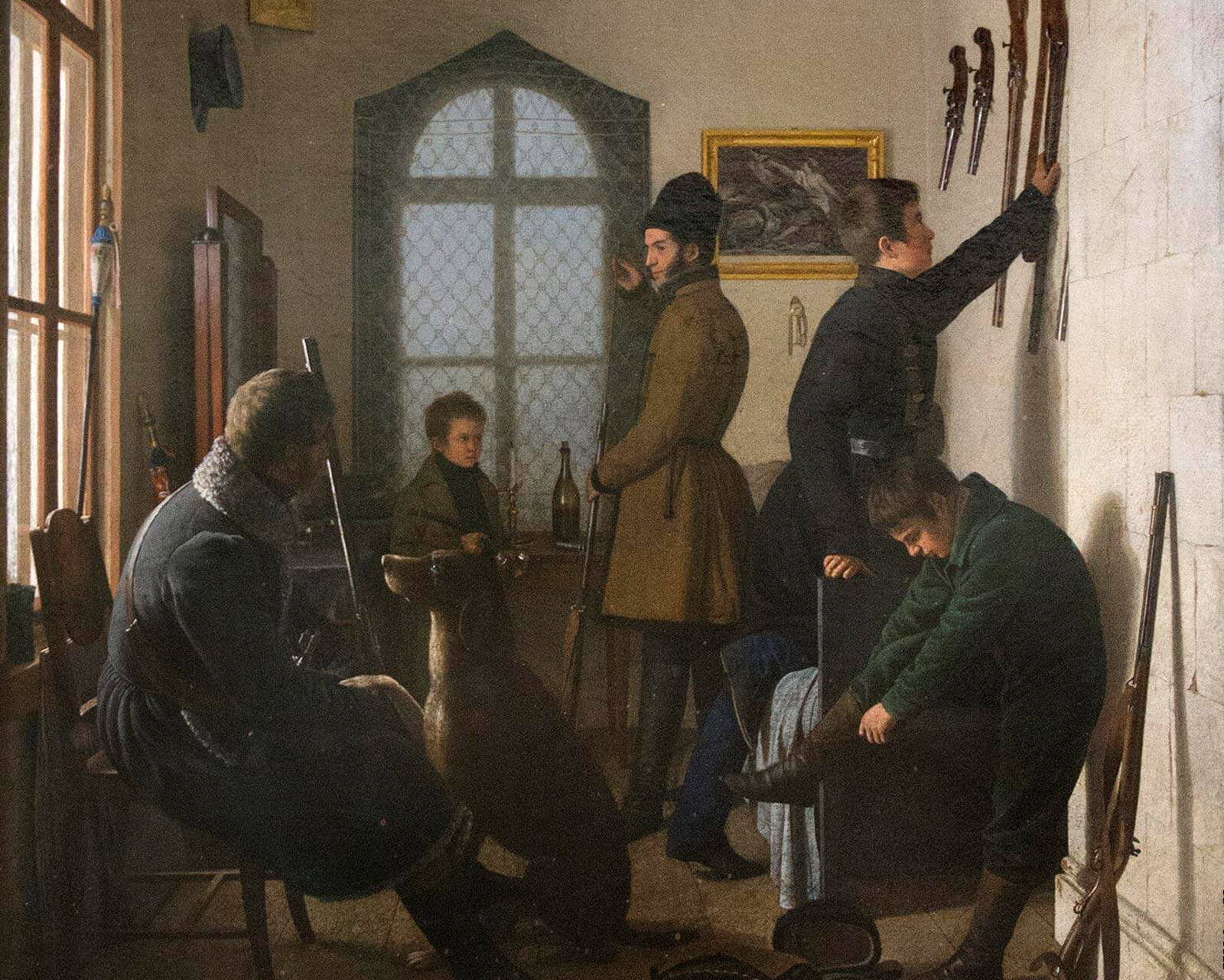 «Сборы на охоту». Е.Ф. Крендовский, 1836. 