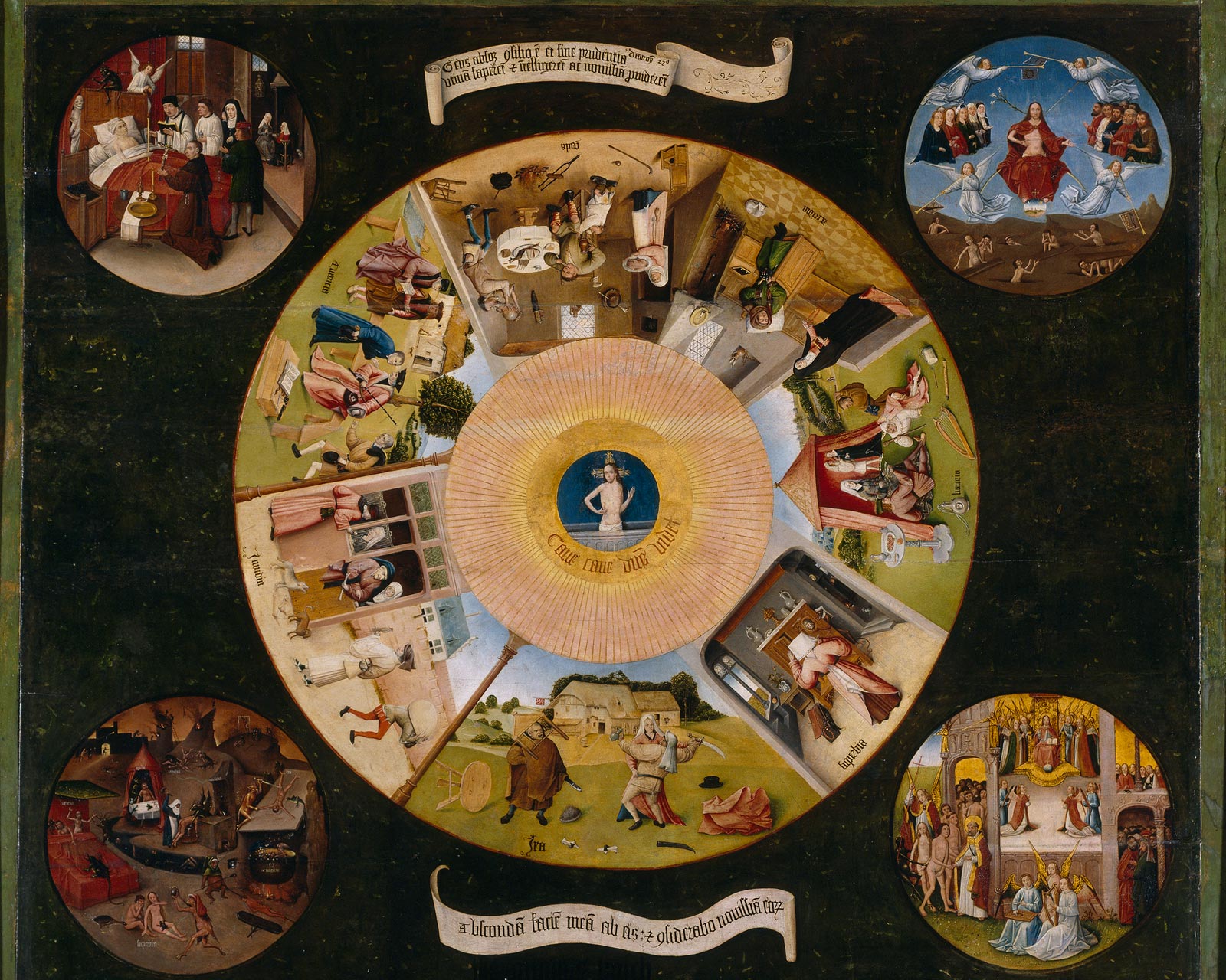 «Семь смертных грехов и четыре последние вещи», 1505-1510 гг. Иероним Босх.