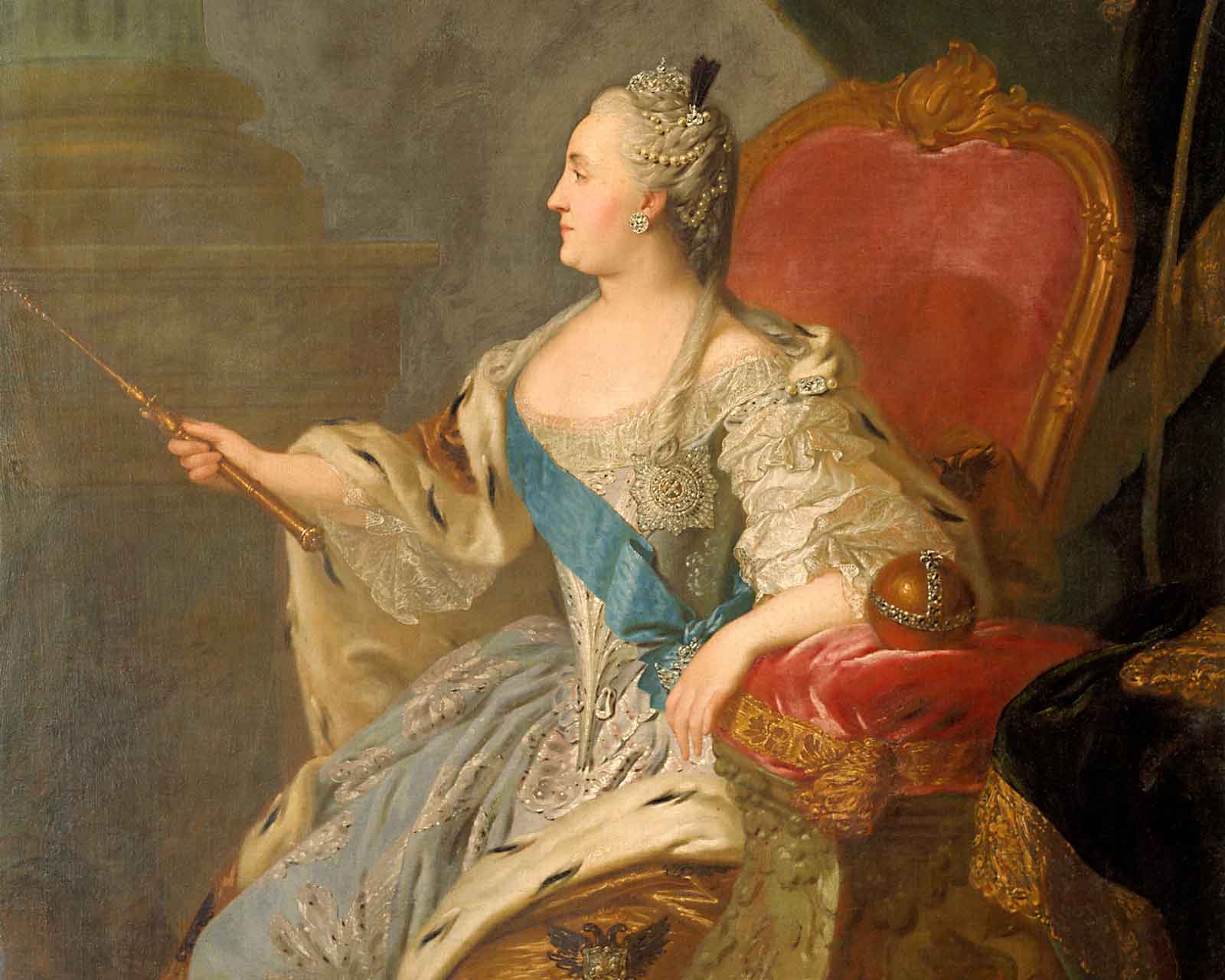 Портрет Екатерины Великой, 1763 г. Фёдор Рокотов.