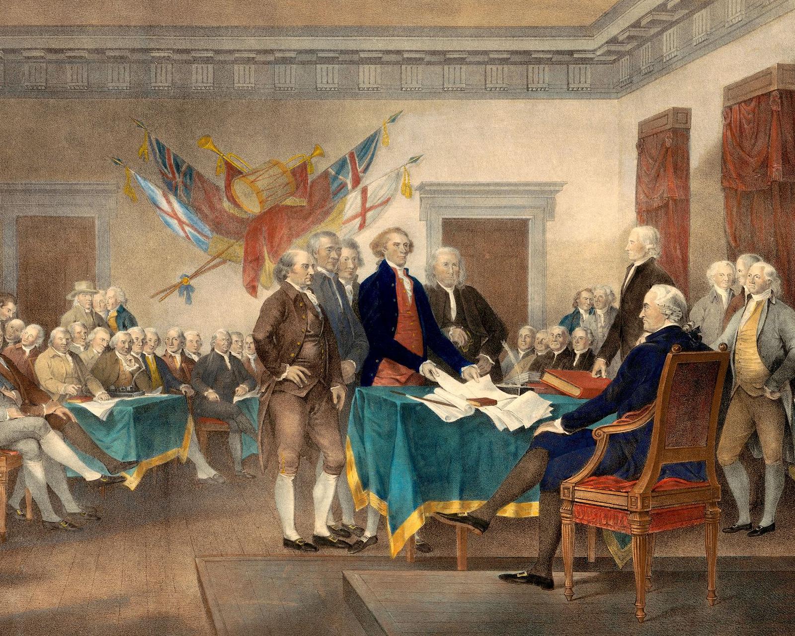 Подписание Декларации независимости. Дж. Трамбл 1817.
