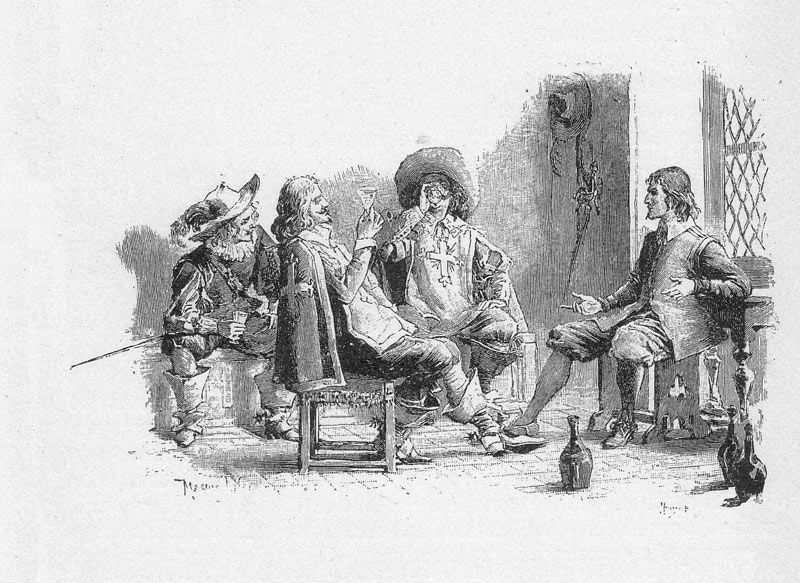 Три мушкетера. Иллюстрация Лелуара.