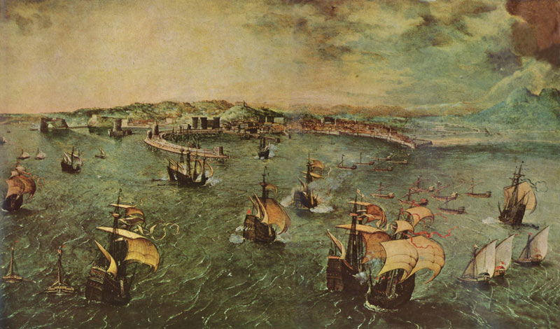 «Морской бой в гавани Неаполя». Питер Брейгель.