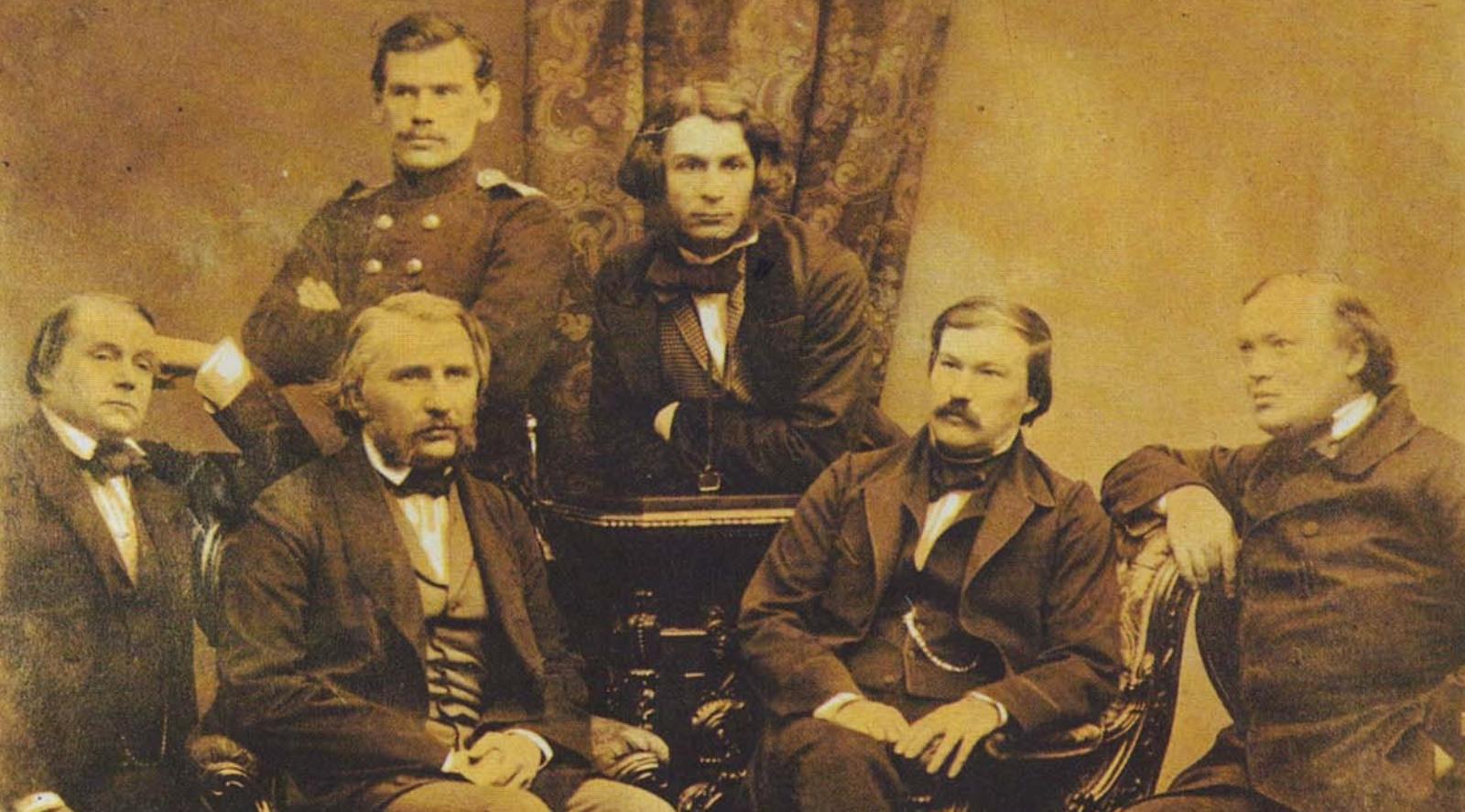 Групповой портрет членов редколлегии журнала, 1856 год.