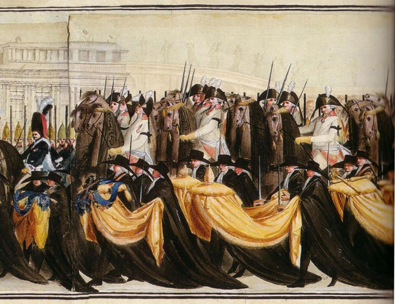 Перезахоронение Петра III в 1796 году.