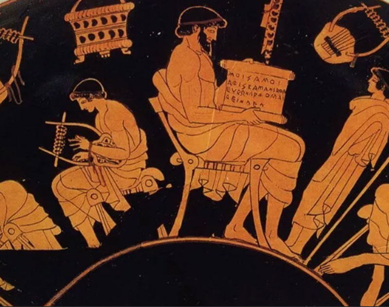 Обучение музыки в древнегреческой школе.