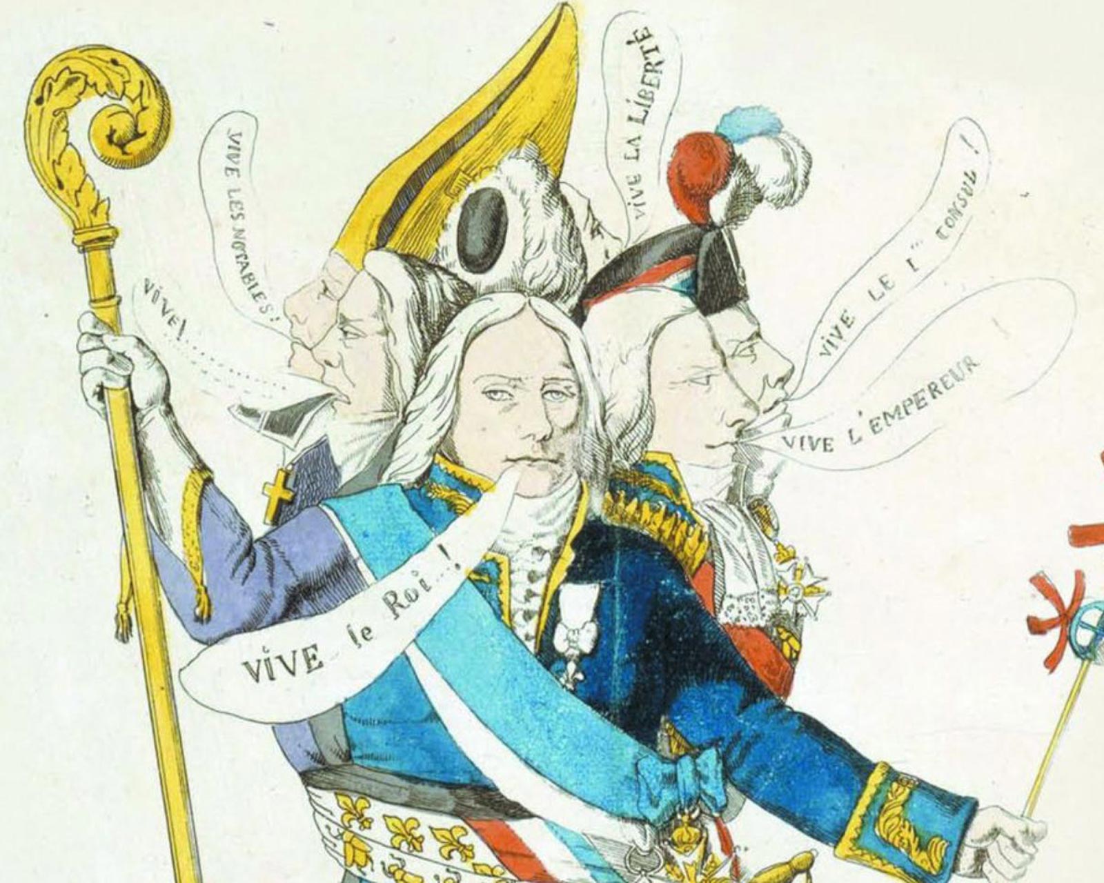 Карикатура 1815 года на Талейрана «Человек с шестью головами».