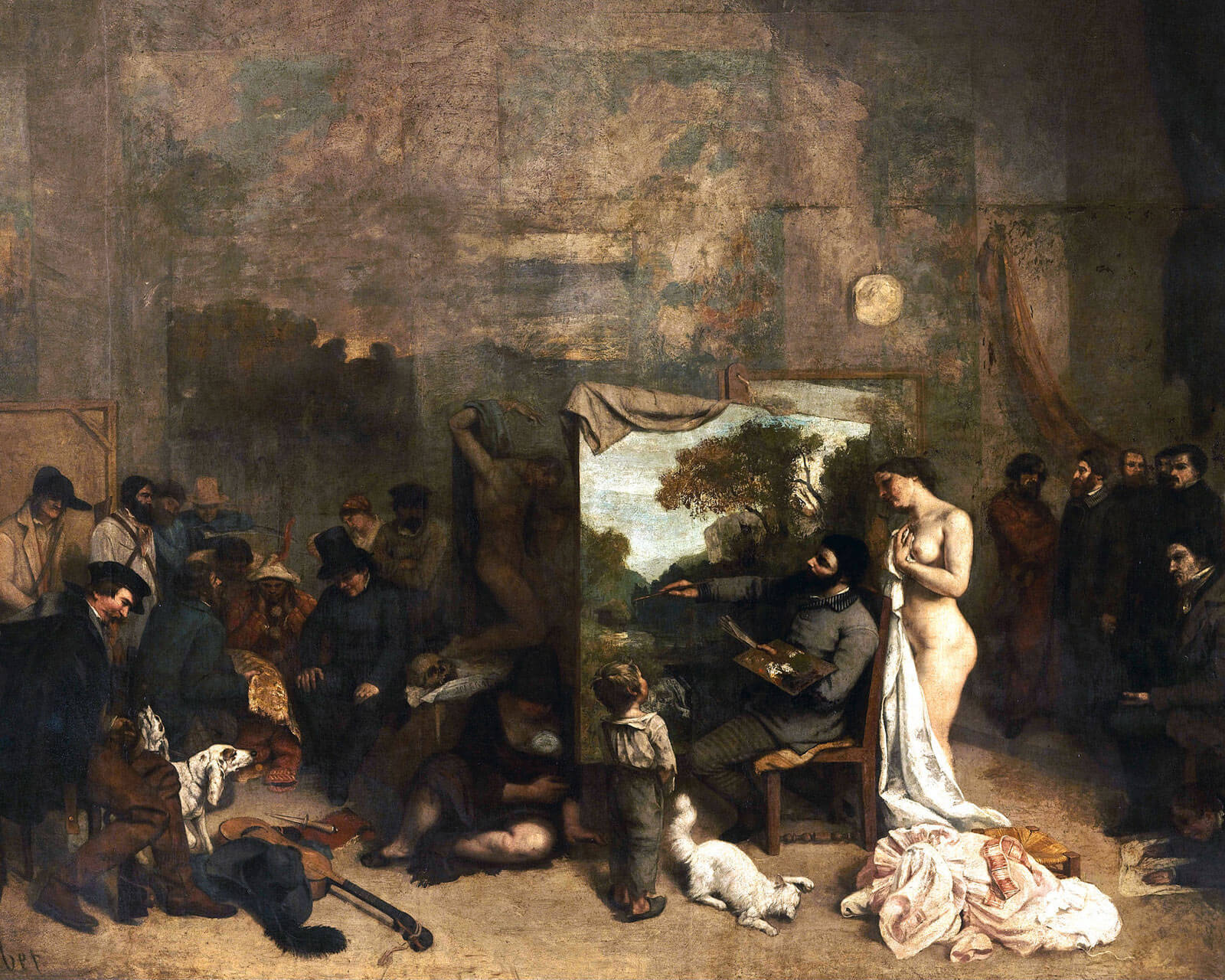 «Мастерская художника», 1855 г. Гюстав Курбе.