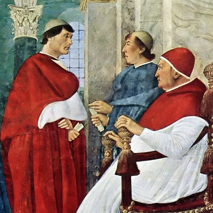 Кардинал Джулиано делла Ровере с дядей и покровителем папой Сикстом IV
