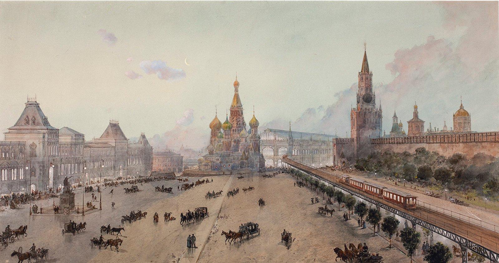 Центральный вокзал метрополитена. Красная площадь, 1902 год. Проект Балинского и Кнорре.