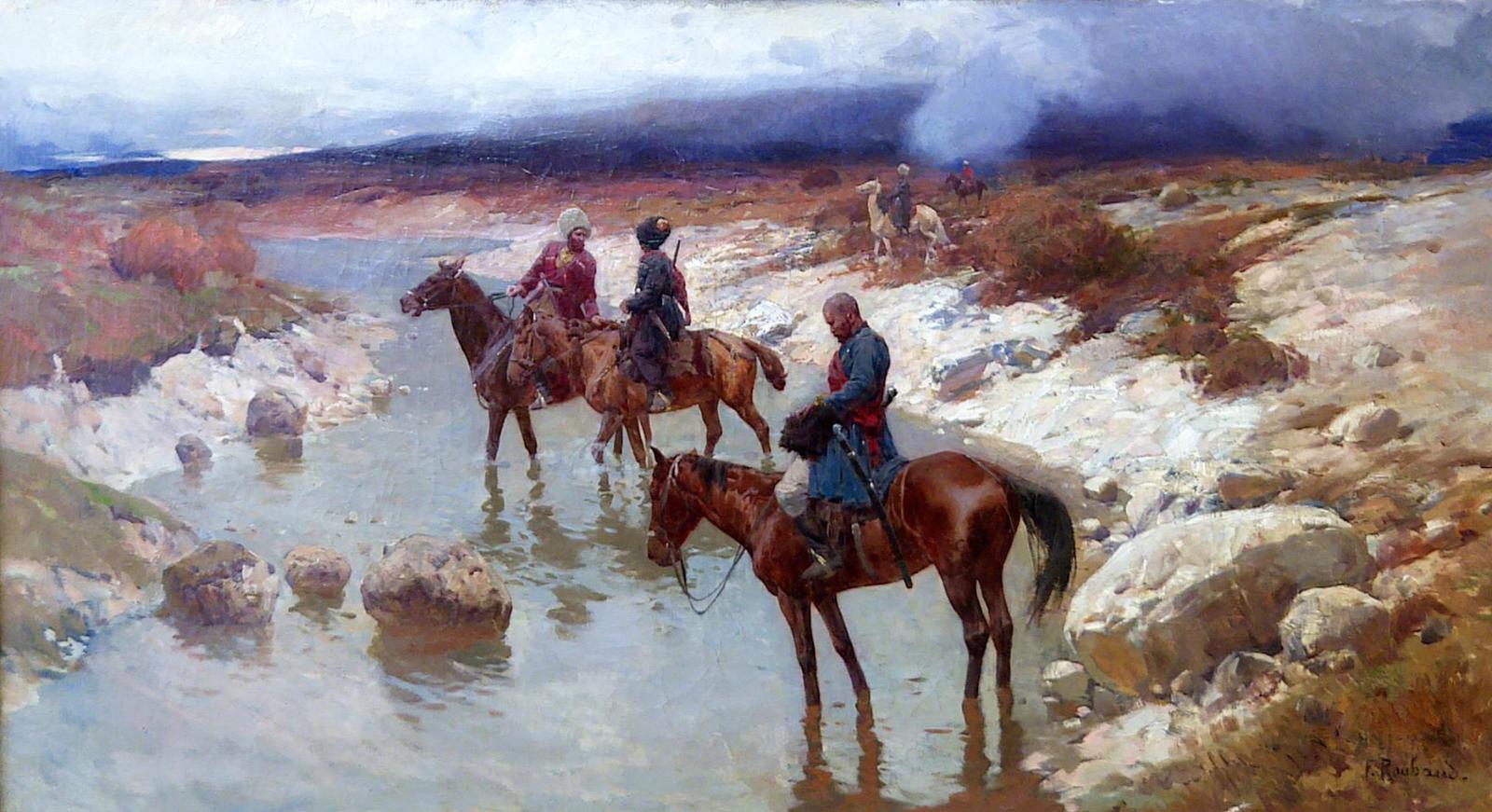 Горцы. Картина Франца Рубо.