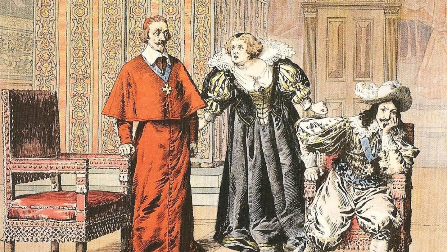Кардинал Ришельё, королева-мать и Людовик XIII.