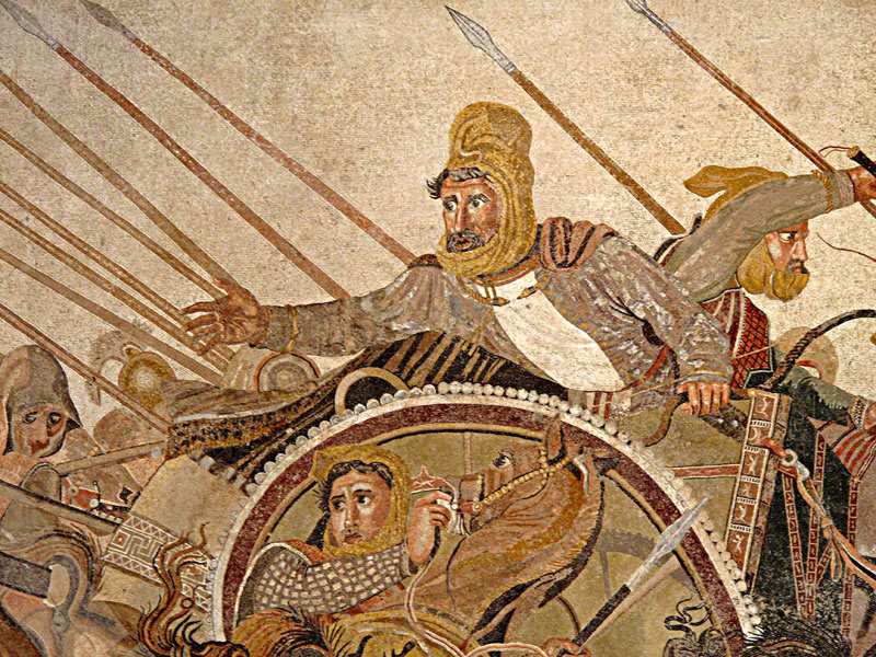 Фрагмент мозаики с царем Дарием III.