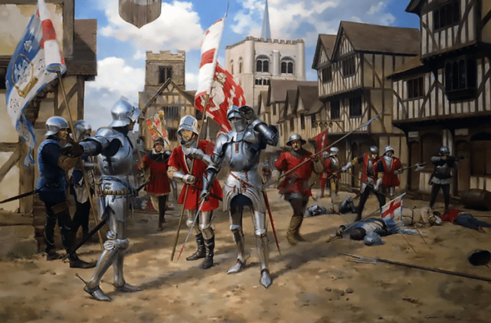 Ричард Йорк и граф Уорик в битве при Сент-Олбансе.
