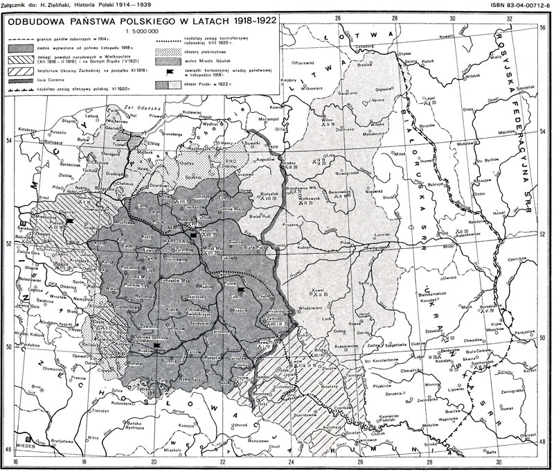 Границы Польши 1918-1922 гг.