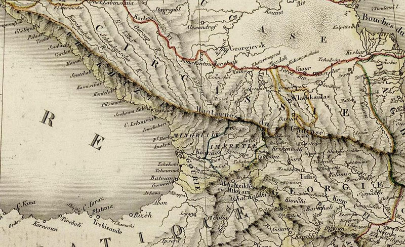 Карта Кавказа. 1824.