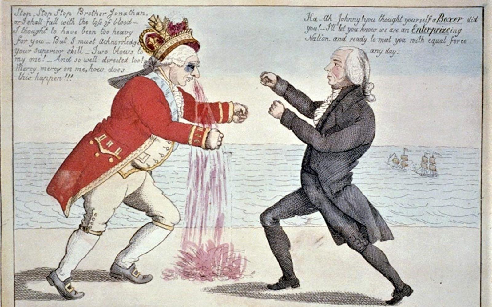 Хвастливая американская карикатура, 1813 год.