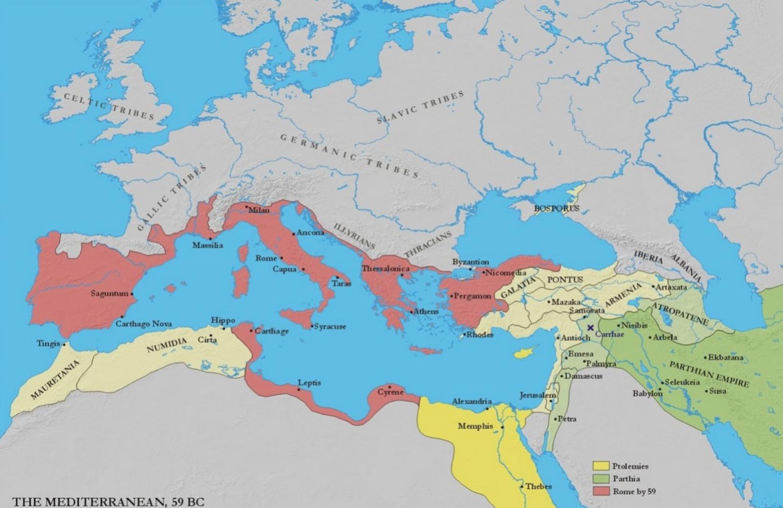 Средиземноморье в середине I века до н.э.