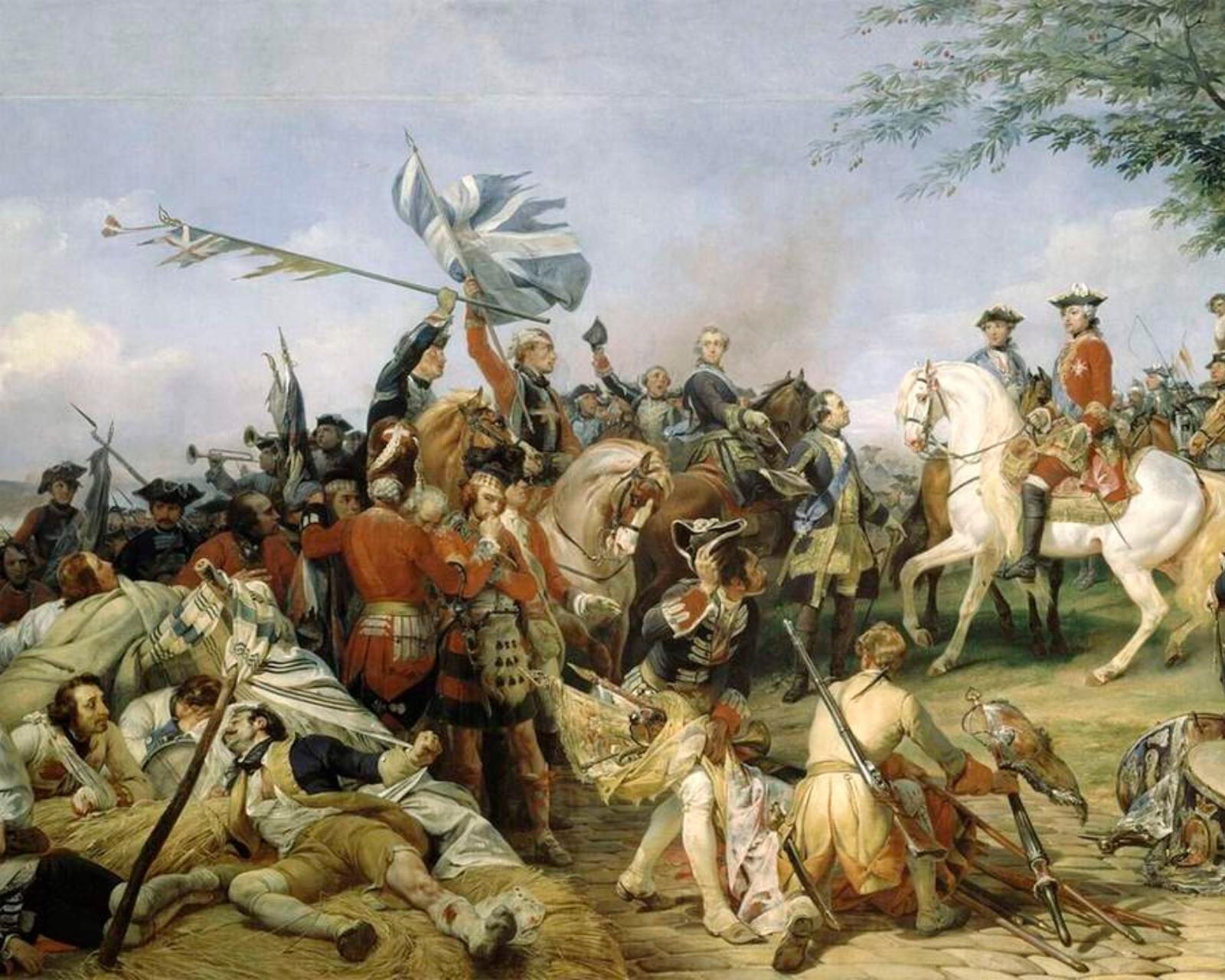 Французские гвардейцы после битвы при Фонтенуа.
