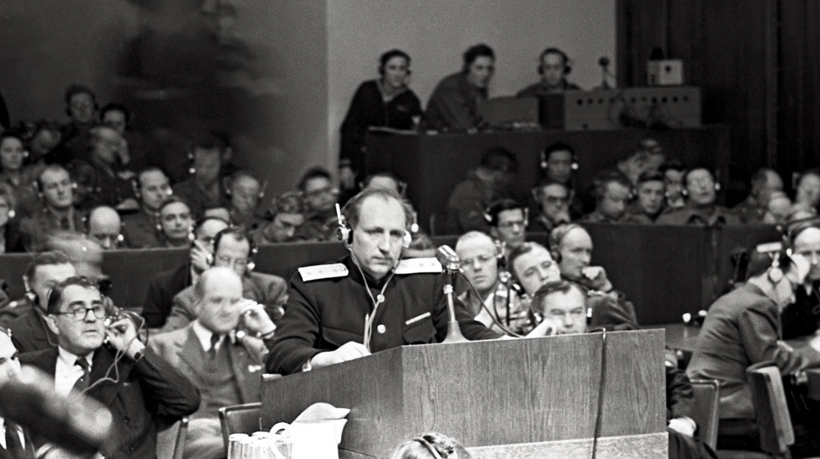 Выступление обвинителя со стороны СССР Романа Руденко, 1946 год.