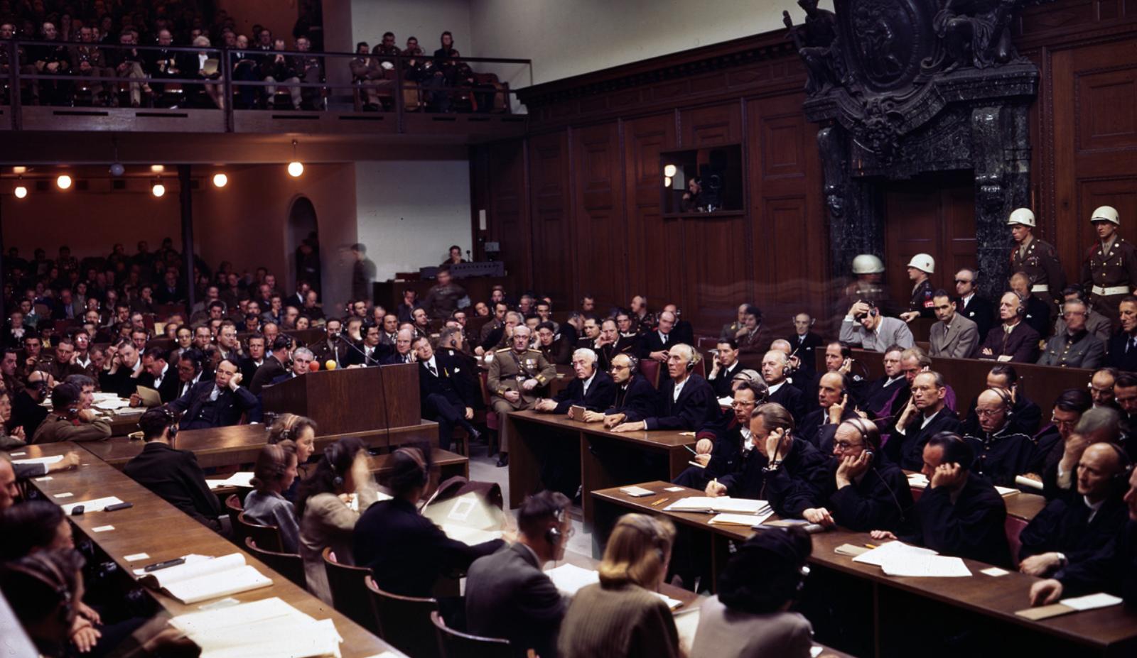 Заседание Нюрнбергского трибунал, 1946 год.