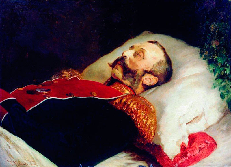 «Портрет Александра II на смертном одре». К.Маковский.
