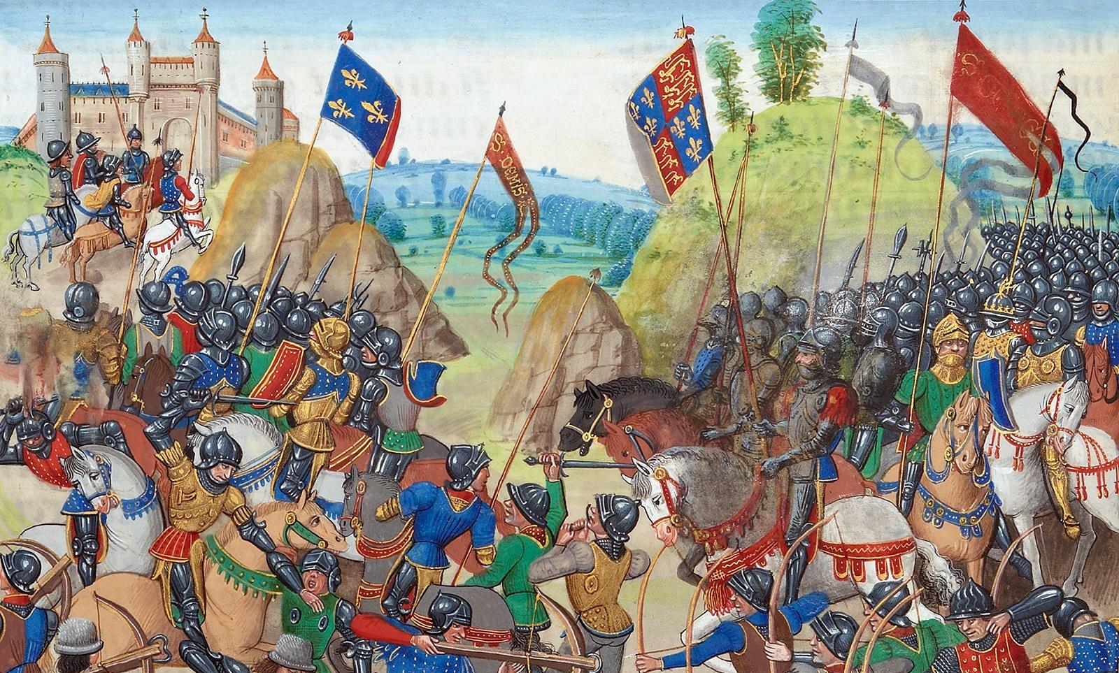 Битва при Креси на средневековой миниатюре.