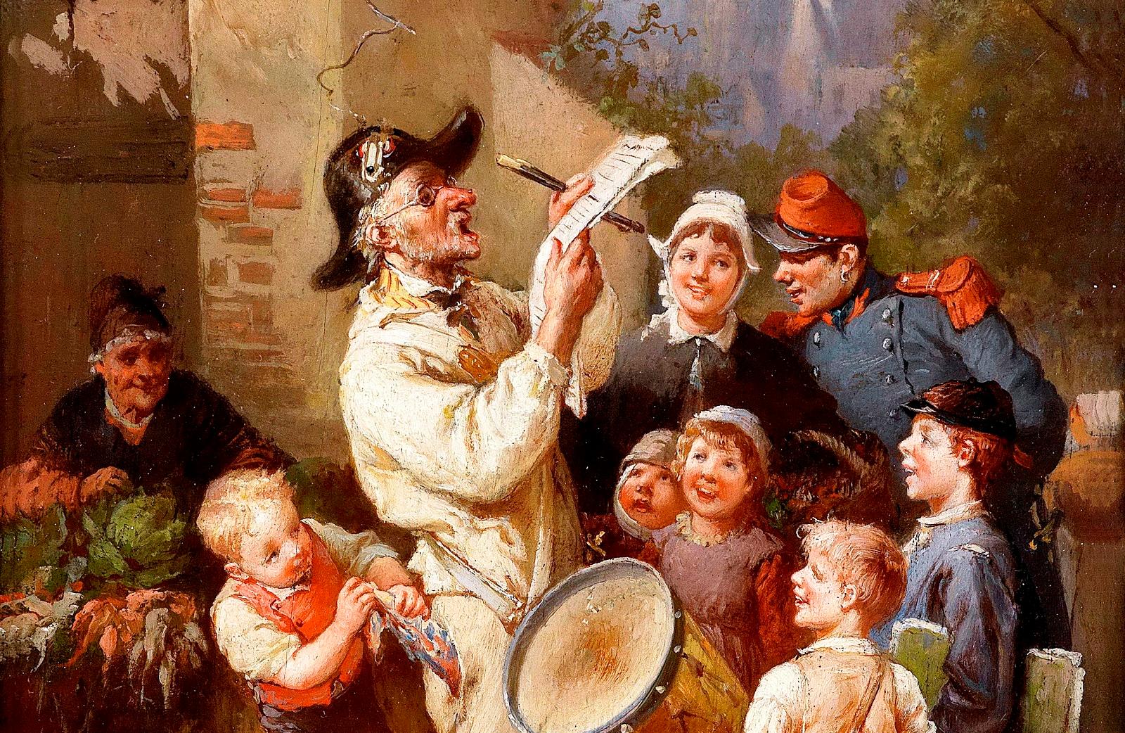 Франсуа Луи де Мец. Дети высмеивают зазывалу, ок. 1892.