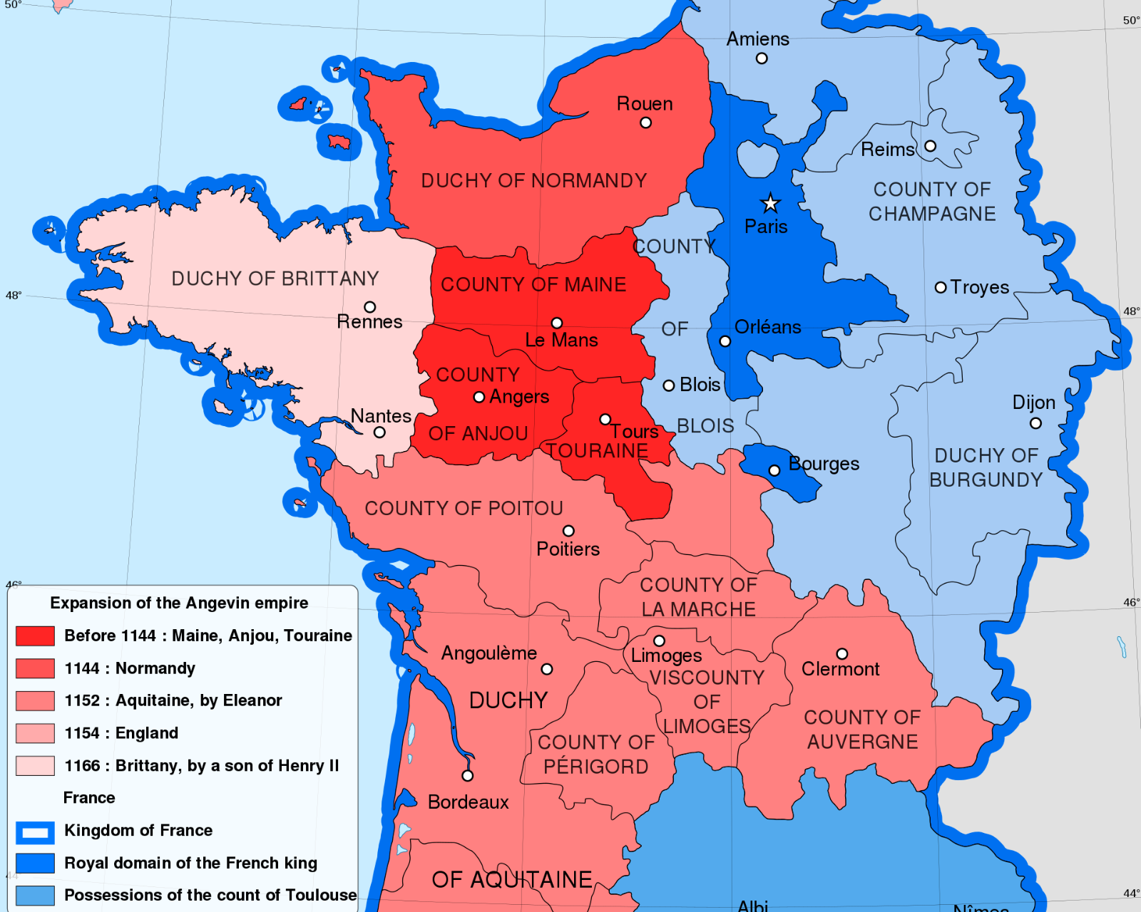 Французское королевство и «империя Плантагенетов» в середине XII в.