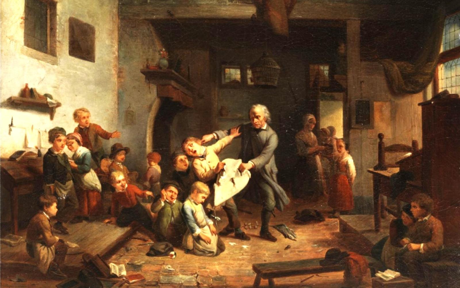 Фердинанд де Бракелер. Наказание учителем ученик, ок. 1847.